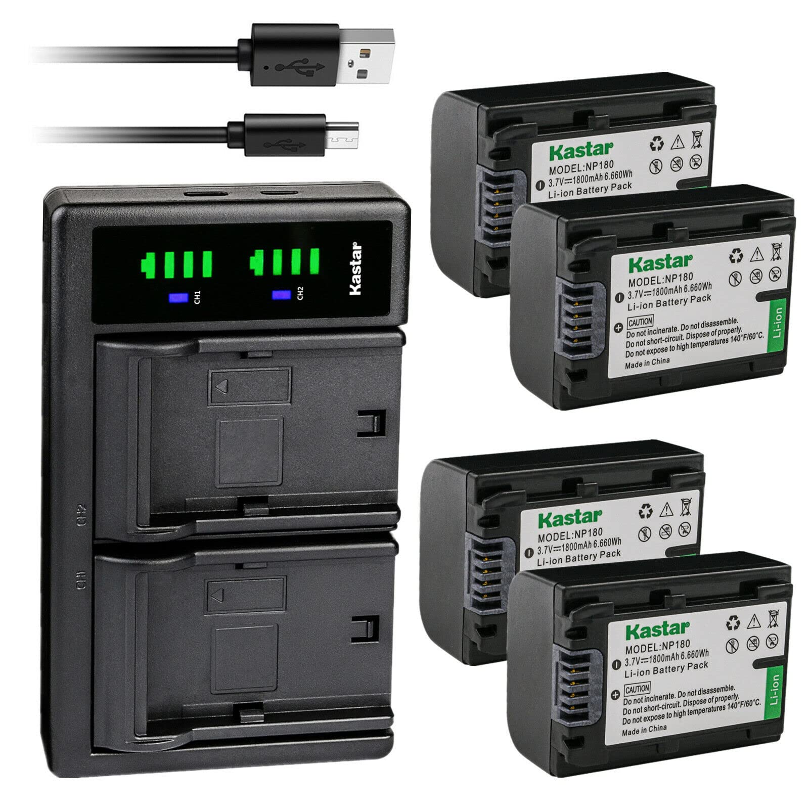 Amazon.com : Kastar 4-Pack NP-180 Battery Charger, LTD2 USB